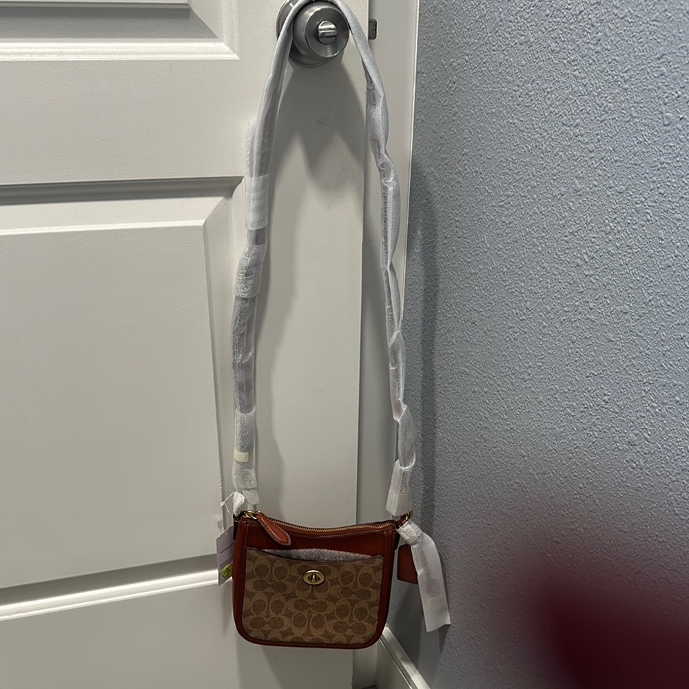NWT Coach Chaise Brown and Tan Crossbody Bag